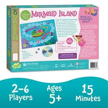 Peaceable Kingdom Mermaid Island Award Winning Cooperative Board Game for 2 to 6 Kids Ages 5+