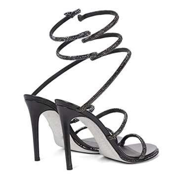 Stylish Rhinestone Heeled Sandals for Women - Vertundy