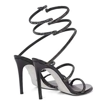 Stylish Rhinestone Heeled Sandals for Women - Vertundy