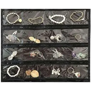 BB Brotrade Hanging Jewelry Organizer,Accessories Organizer,Oxford 80 Pocket Organizer for Holding Jewelries (Black)