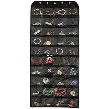 BB Brotrade Hanging Jewelry Organizer,Accessories Organizer,Oxford 80 Pocket Organizer for Holding Jewelries (Black)