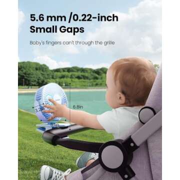 Gaiatop Portable Clip on Fan Battery Operated, Small Powerful 3 Speed Quiet 360° Rotate, USB Rechargeable Mini Personal Cooling for Desk Table Home Office Stroller Camping Light Blue