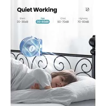 Gaiatop Portable Clip on Fan Battery Operated, Small Powerful 3 Speed Quiet 360° Rotate, USB Rechargeable Mini Personal Cooling for Desk Table Home Office Stroller Camping Light Blue