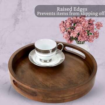 Rustic 12" Mango Wood Serving Tray for All Occasions