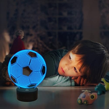 FULLOSUN Soccer Night Light 3D Optical Illusion Lamp