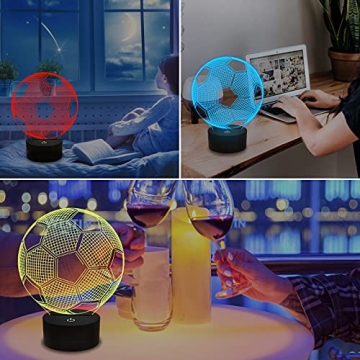 FULLOSUN Soccer Night Light 3D Optical Illusion Lamp