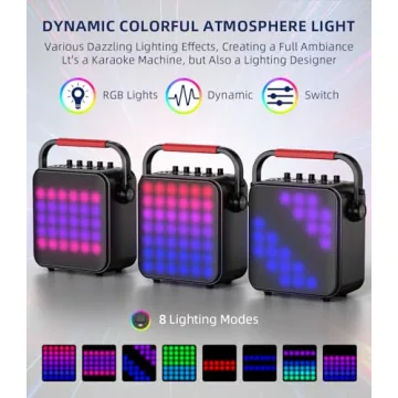 LED Karaoke Machine with Bluetooth & 2 Microphones