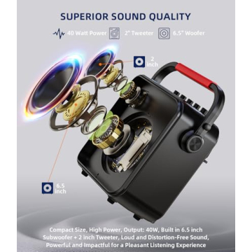 LED Karaoke Machine with Bluetooth & 2 Microphones