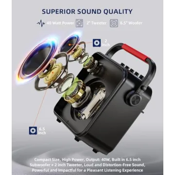 LED Karaoke Machine with Bluetooth & 2 Microphones