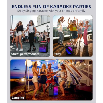 LED Karaoke Machine with Bluetooth & 2 Microphones