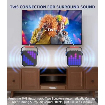 LED Karaoke Machine with Bluetooth & 2 Microphones