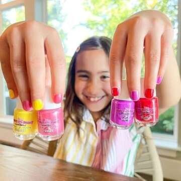PIGGY PAINT Scented 100% Non-toxic Girls Nail Polish - Safe, Chemical Free Low Odor for Kids, 4 Pack Kit (Scented Silly Unicorns)