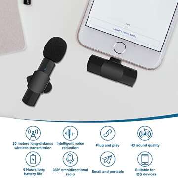 GRTPRTS Wireless Microphone for iPhone iPad - Ideal for Streaming