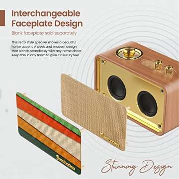 Yogyro Trenbader Artlink Stereo Wireless Speaker AM/FM Retro Wood Bluetooth Speaker with Built-in Speakers,Elegant & Vintage Design Portable Bluetooth Speaker for Home Office Outdoor…
