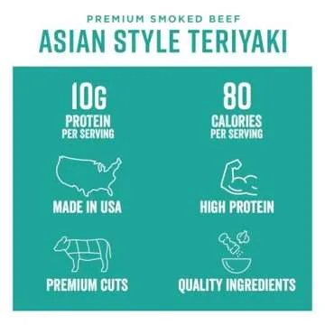 Chef's Cut Beef Jerky, Teriyaki, High Protein Meat Snack, 10g of Protein and 80 Calories, Gluten Fre...