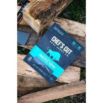 Chef's Cut Beef Jerky, Teriyaki, High Protein Meat Snack, 10g of Protein and 80 Calories, Gluten Free, Premium Lean Smoked Beef - 2.5 Ounce (Pack of 8)
