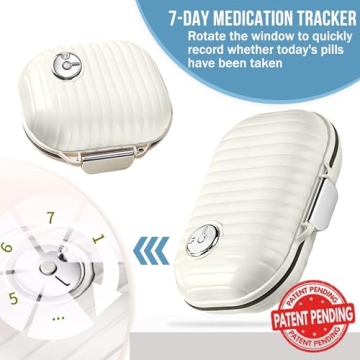 Compact Travel Pill Organizer with Medication Tracker 2 Pack