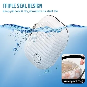 Compact Travel Pill Organizer with Medication Tracker 2 Pack