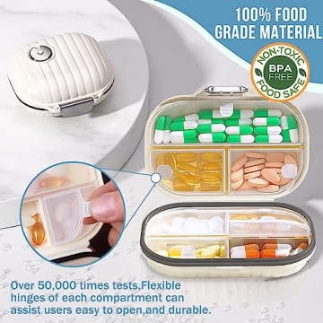 Compact Travel Pill Organizer with Medication Tracker 2 Pack
