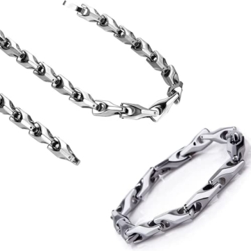 Elegant Tungsten Necklace (22in) & Bracelet (8.26in) Set - Gift Ready