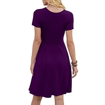 DouBCQ Women's Flowy Short Sleeve Dress with Pockets