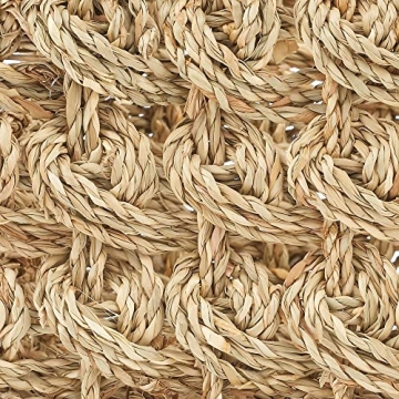 mDesign Seagrass Storage Baskets with Handles for Home