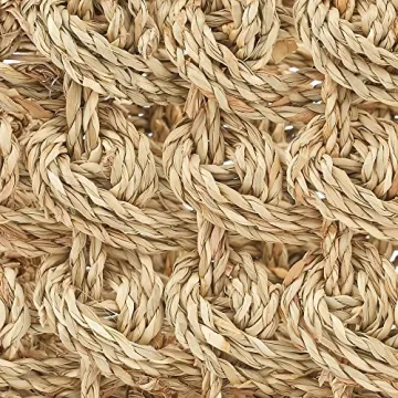 mDesign Seagrass Storage Baskets with Handles for Home