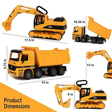 Excavator & Dump Truck Toy Set – Double the Fun for Kids
