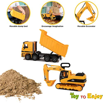 Excavator & Dump Truck Toy Set – Double the Fun for Kids
