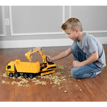Excavator & Dump Truck Toy Set – Double the Fun for Kids