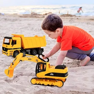 Excavator & Dump Truck Toy Set – Double the Fun for Kids