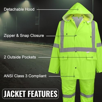 Global Glove FrogWear GLO-8000 High-Visibility Rain Suit