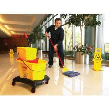 Rubbermaid Commercial Products Dura Pro Small 16 OZ Cotton Wet Mop, 1" Headband, White, for General ...