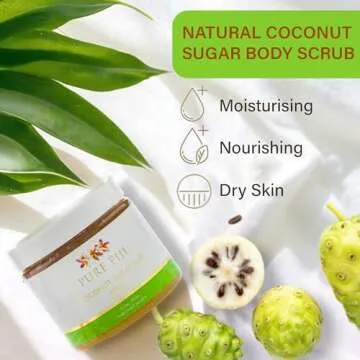 Pure Fiji Coconut Sugar Body Scrub - Body Exfoliator Scrub Natural Origin for Smooths and Softens Sk...