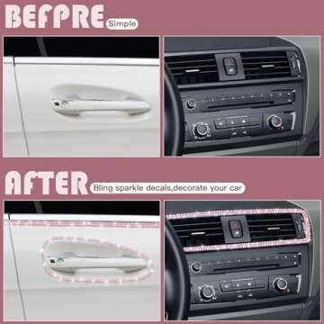 Kingdder Bling Car Trim - Stylish Rhinestone Decor 32.8 ft