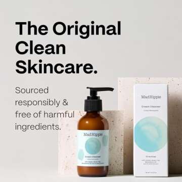 Mad Hippie Cream Cleanser - Hydrating Facial Cleanser with Jojoba Oil, Green Tea, Orchid Extract, and Hyaluronic Acid, Gentle Face Cleanser for Dry, Sensitive Skin, 4 Fl Oz