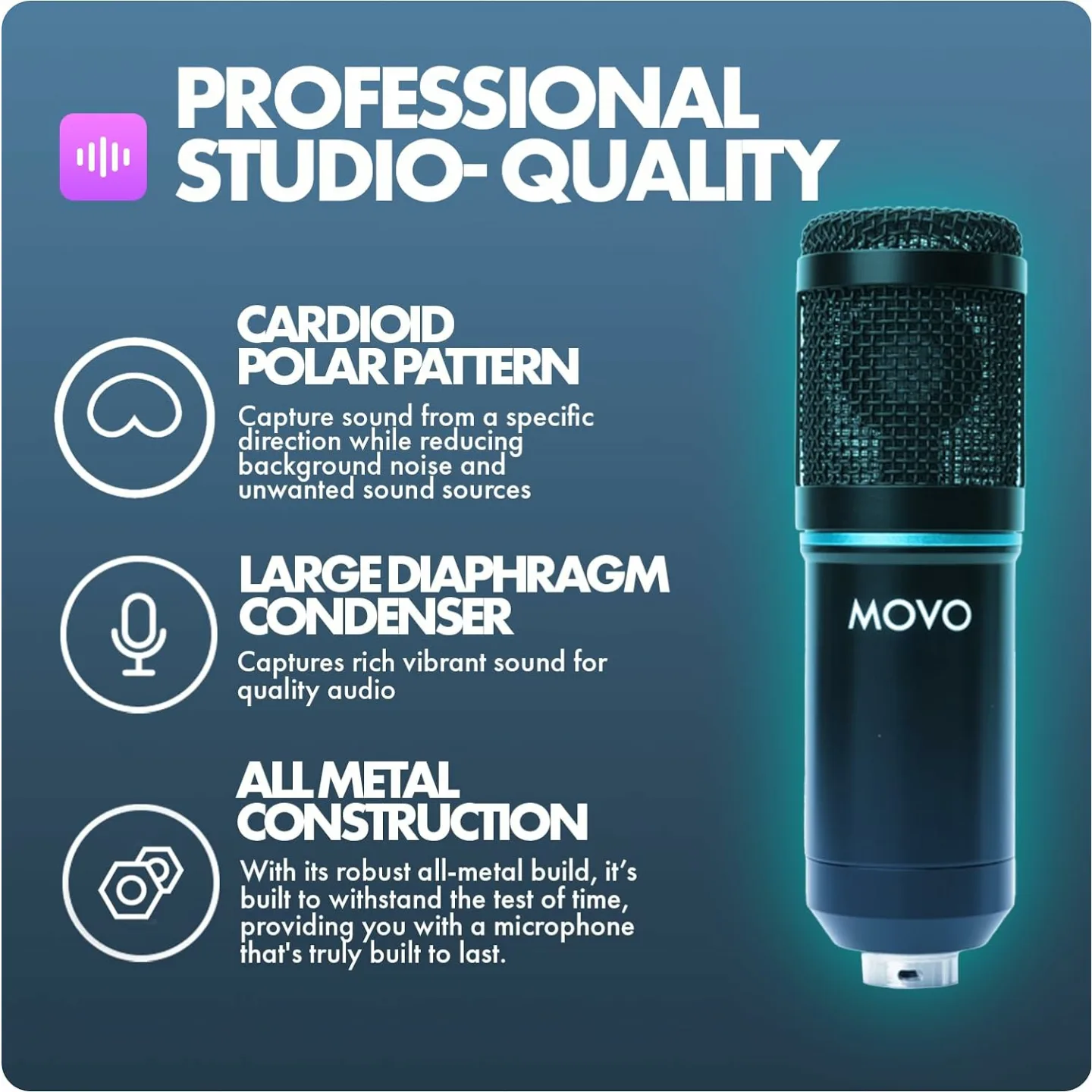 Movo PodPak2T Podcasting Microphone Equipment Bundle