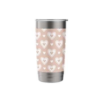 Peach Hearts Valentine Cute Romantic Valentines Day Pattern Stainless Steel Insulated Tumbler