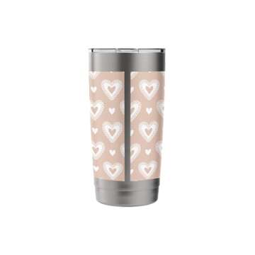 Peach Hearts Valentine Cute Romantic Valentines Day Pattern Stainless Steel Insulated Tumbler