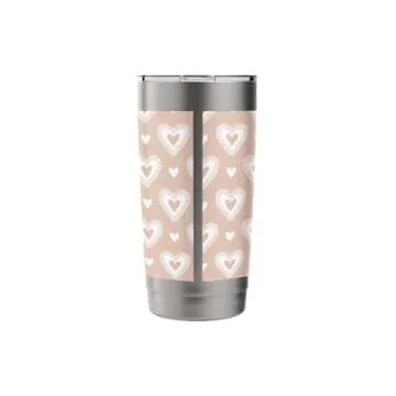 Peach Hearts Valentine Cute Romantic Valentines Day Pattern Stainless Steel Insulated Tumbler