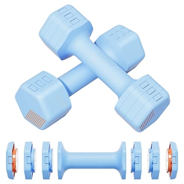 Fiar Adjustable Weight Dumbbells Set- A Pair 4lb 6lb 8lb 10lb (2-5lb Each) Free Weights Set for Home...