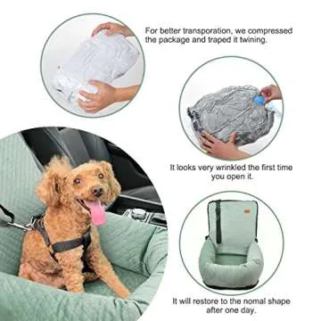 WANZQHONG Dog Car Seat, Dog Booster Seat Specially Designed for The Safety of Dogs, Removable Pet Car Seat Velvet Dog Beds for Small Dogs, Puppy Car Seat Fit for Small Dogs Cats or Other Pets (Green)