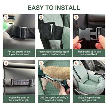WANZQHONG Dog Car Seat, Dog Booster Seat Specially Designed for The Safety of Dogs, Removable Pet Car Seat Velvet Dog Beds for Small Dogs, Puppy Car Seat Fit for Small Dogs Cats or Other Pets (Green)