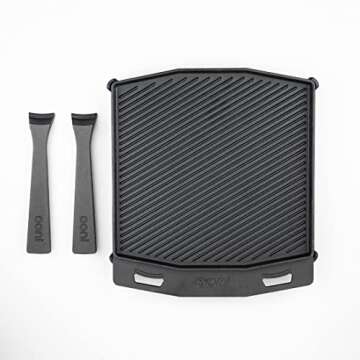 Ooni Dual-Sided Grizzler Plate - Reversible Cast Iron Pan for Perfect Searing