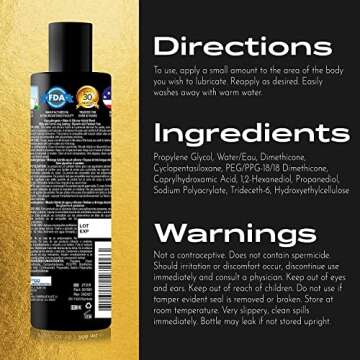 Wet Gold Hybrid Silicone & Water Based 6 Ounce Blended Luxury Sex Lube, Premium Personal Lubricant Long Lasting Life for Condom Compatible Ph-Balanced Hypoallergenic Glycerin & Paraben Free Intimacy