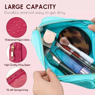 Remerry 6 Pcs Nylon Makeup Bag Travel Organizer Set