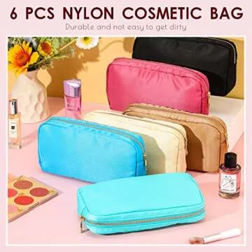 Remerry 6 Pcs Nylon Makeup Bag Travel Organizer Set