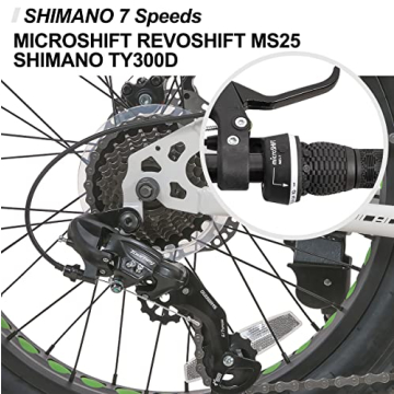 HH HILAND 20" Kids Fat Tire Mountain Bike 7-Speed Dual-Disc Brake