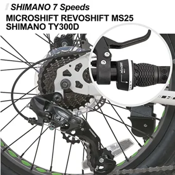 HH HILAND 20" Kids Fat Tire Mountain Bike 7-Speed Dual-Disc Brake