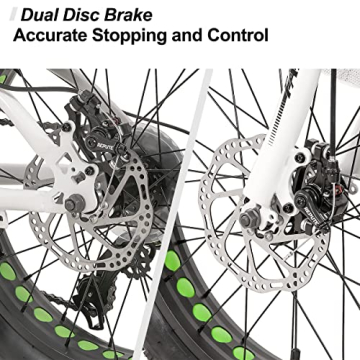 HH HILAND 20" Kids Fat Tire Mountain Bike 7-Speed Dual-Disc Brake